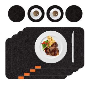 Black Felt Placemat for dining table