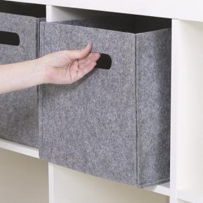 Light Gray Felt Storage Cube Container